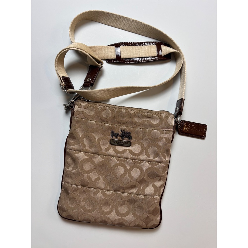 Vintage Y2K Coach Signature Jacquard Swingpack Crossbody Bag